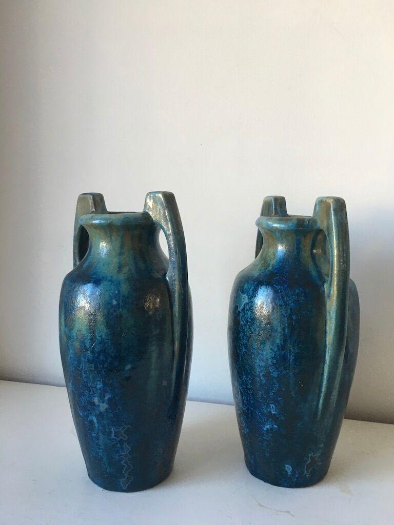 Paire de vases Pierrefonds Art Déco