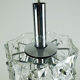 vintage PENDANT LIGHT crystal glass and chrome 14 glass prisms 1960s