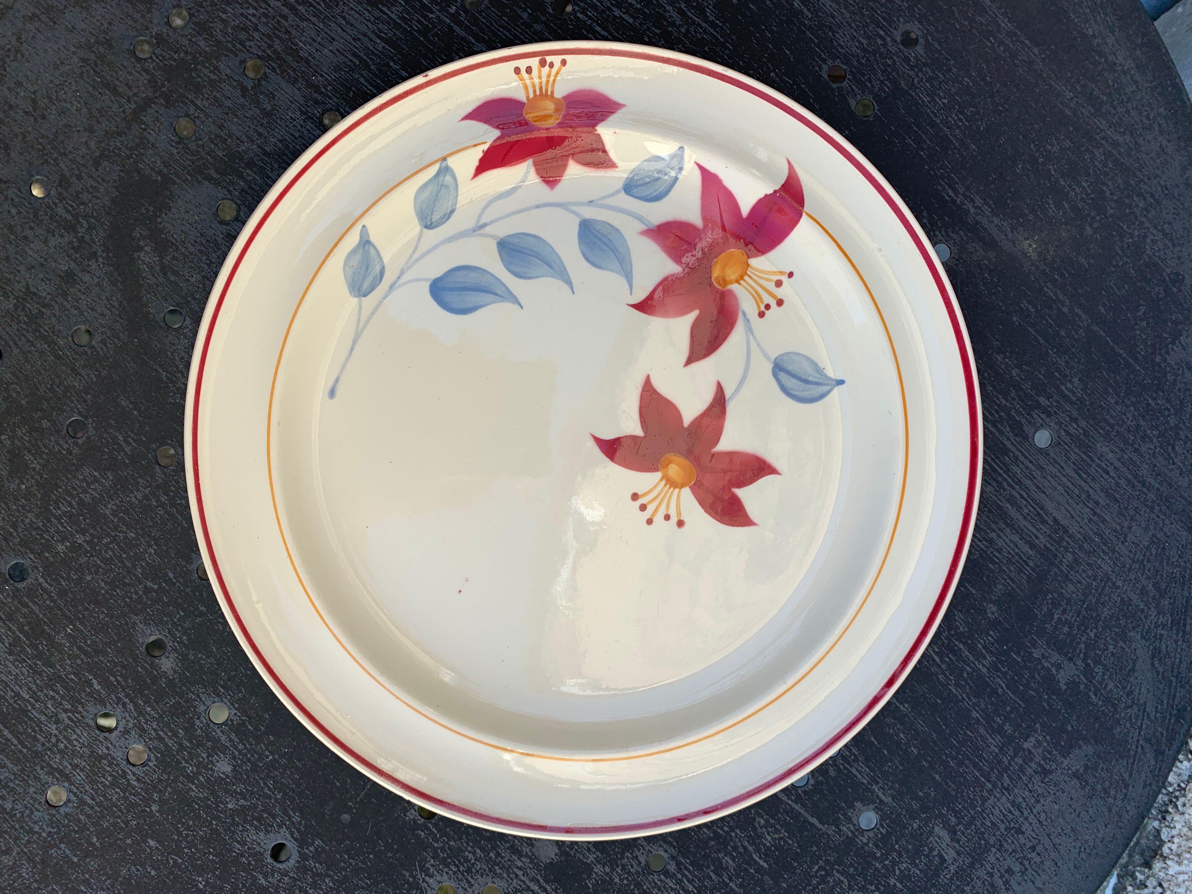 6 earthenware plates Sylvie Hamage Moulin des Loups Nord vintage model