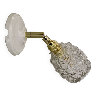 Vintage tulip wall lamp in molded glass