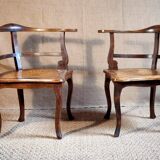 Pair of 1900 living room armchairs with bistro seating