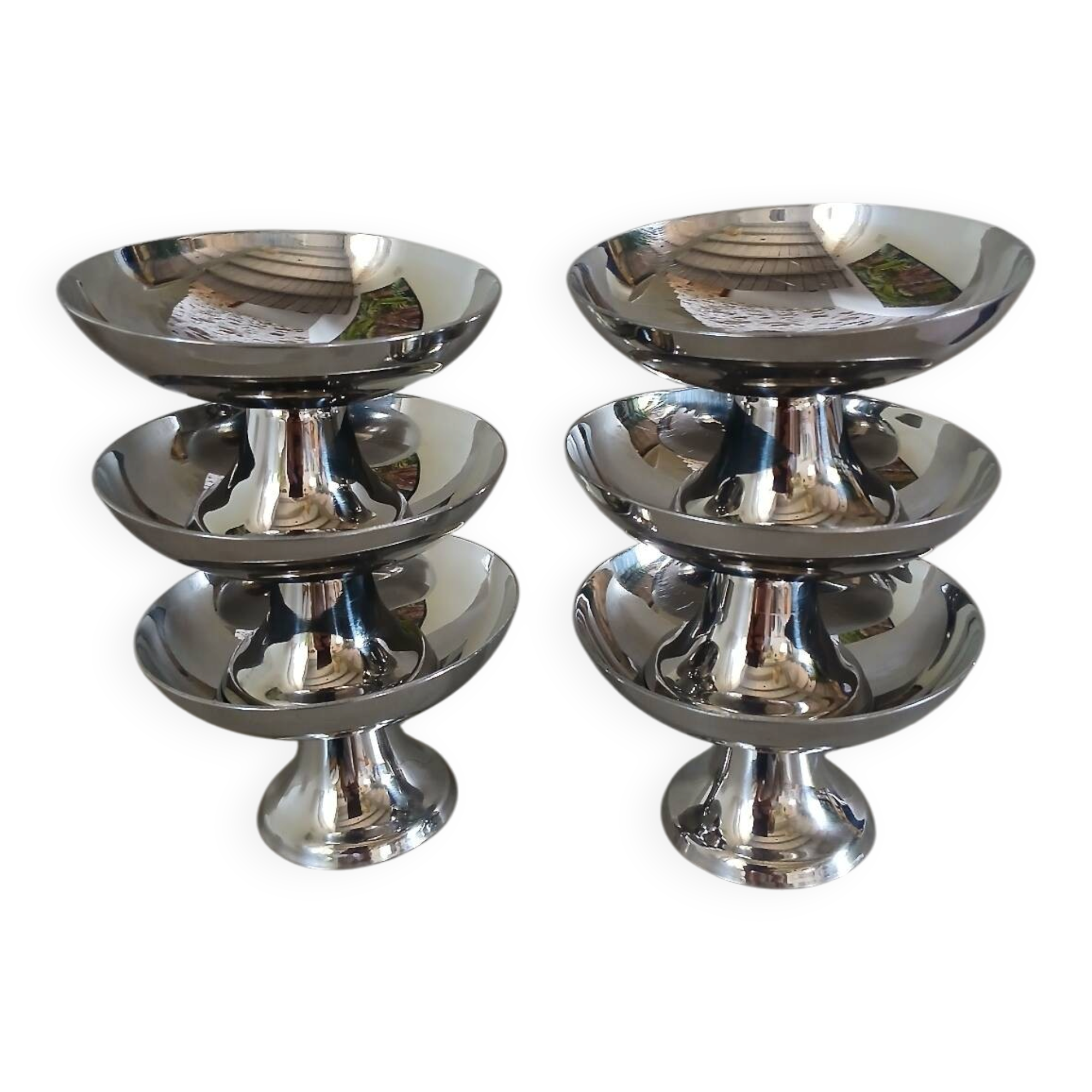 6 coupes à glace/ sorbet en inox