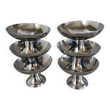 6 stainless steel ice cream/sorbet bowls