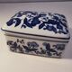 Jewelry Box, Ring Holder, Empty Pockets, Candy Box in White and Blue Porcelain