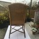Fauteuil rotin vintage decor rouge