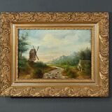 Oil on Canvas “The Mill” by N. Okolowicz – Early 20th Century