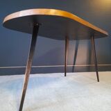 Table tripode en pin et acier 1950