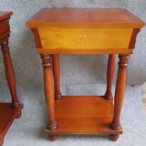 2 bedside tables in stained wood