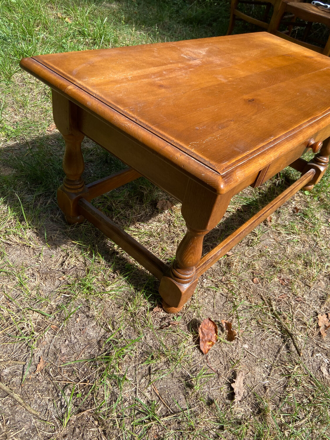Solid oak coffee table from the 1970s.