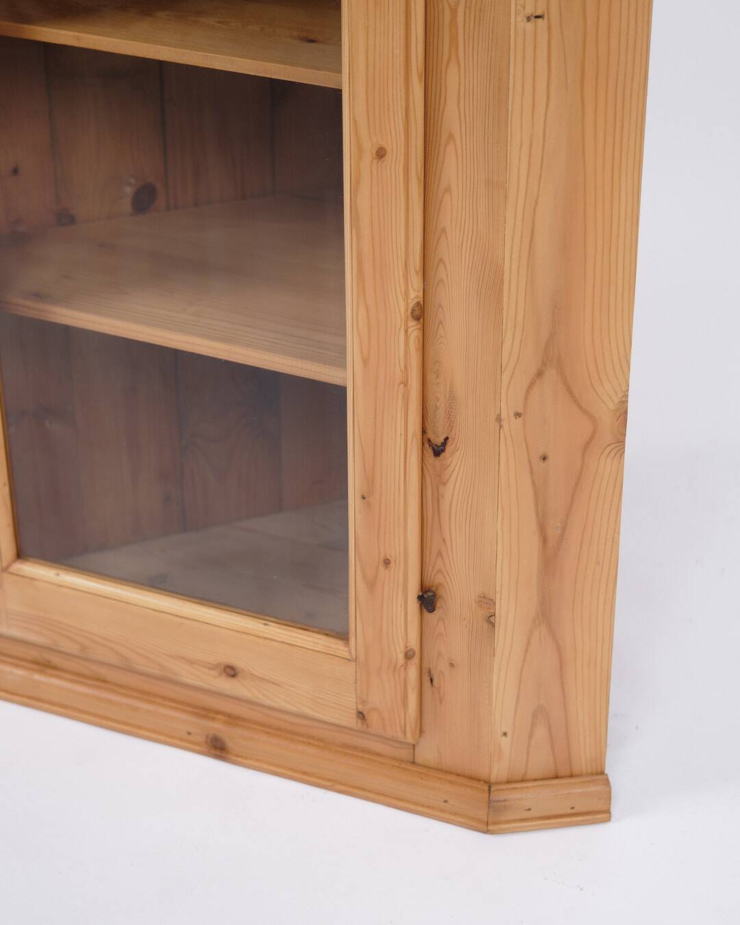 Hanging corner cabinet with glass door - pine - year 1890s