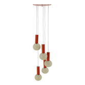 Lustre Cascade des années 1970 avec abat-jour en plastique, Tchécoslovaquie