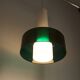 Vintage suspension in 2 elements, white opaline and transparent glass.