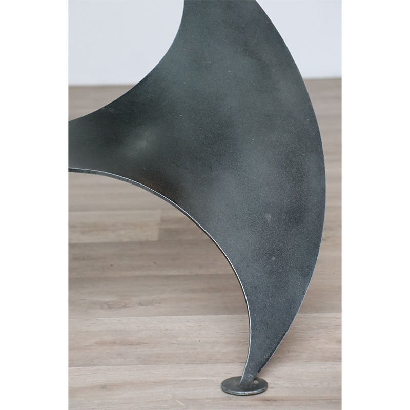 Table basse vintage "Hélice" en acier et verre, 1970