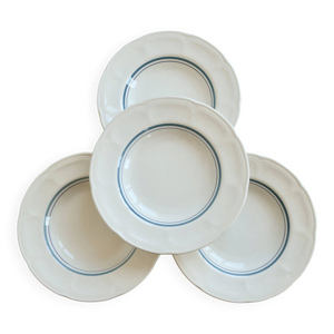 4 assiettes creuses vintage - ivoire