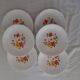 6 Dessert plates arcopal France vintage orange & yellow flowers