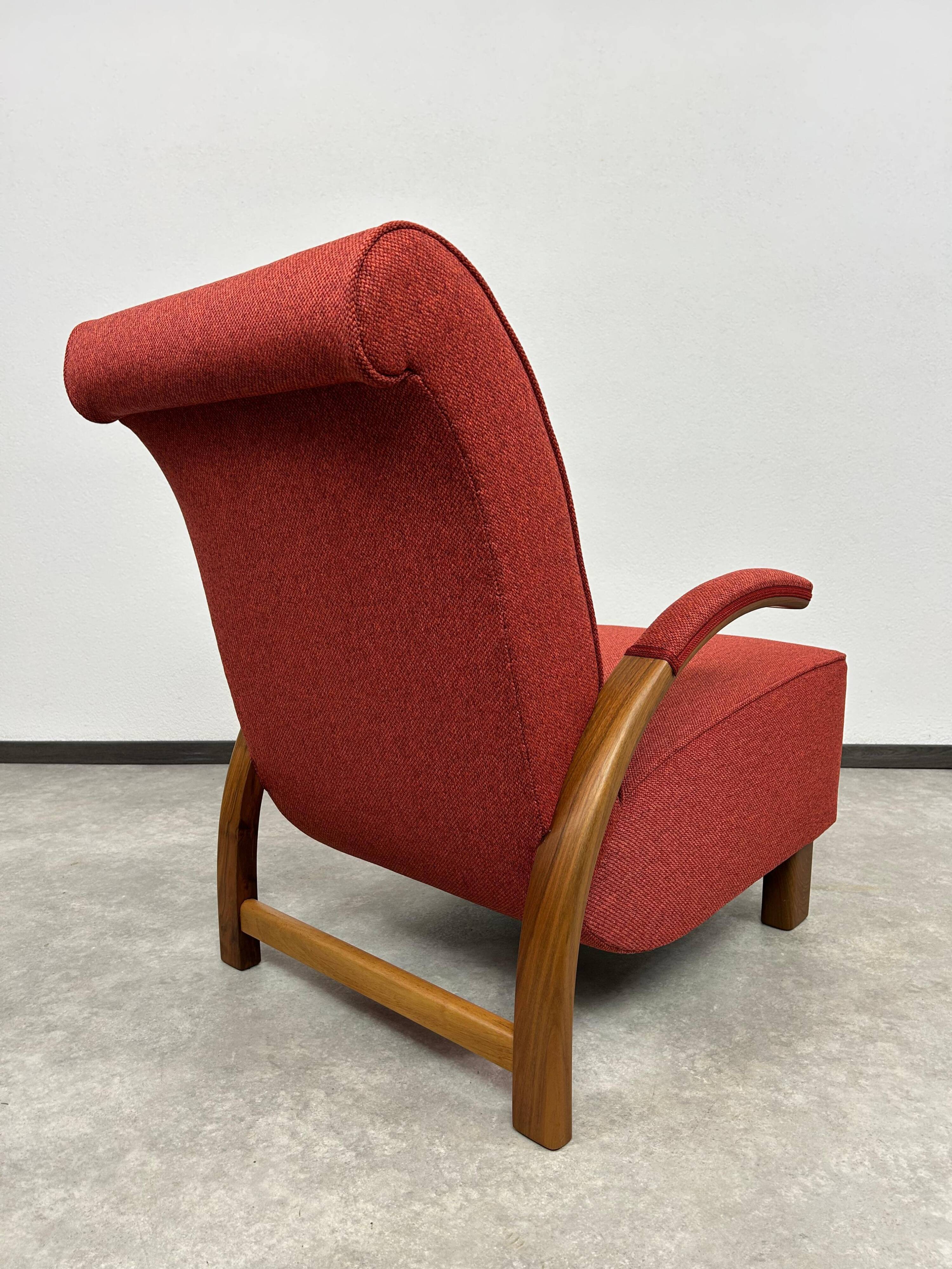 Red Art Deco lounge chairs