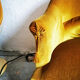 Golden fringed toad armchair