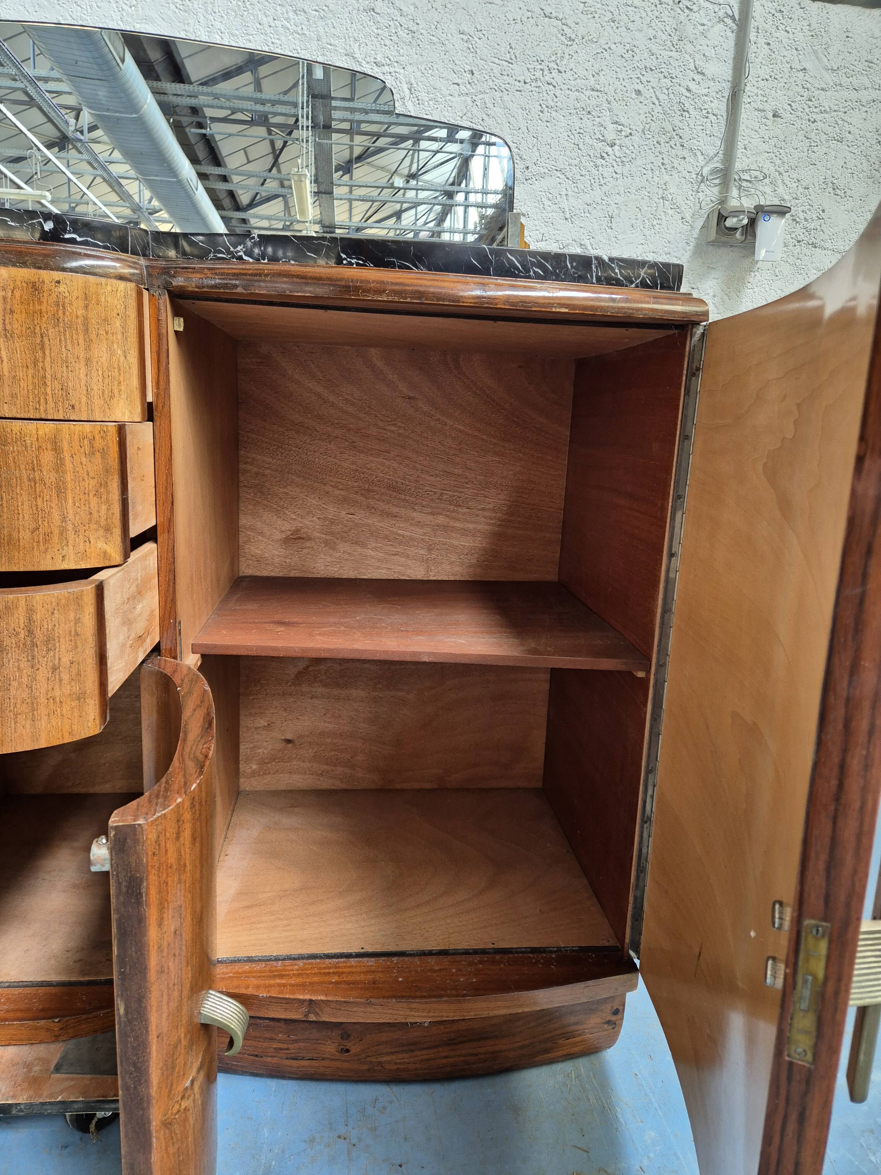 Marble top sideboard with mirror