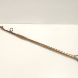 Ensemble d'ustensiles de cheminée en laiton, fer et verre épais, attribué à Fontana Arte