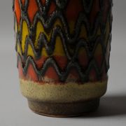 Vase fat lava VEB Haldensleben, zigzag, Allemagne de l'Est, années 1960