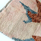 Moroccan Berber carpet Boujaad ecru and pink with colorful patterns 250x160cm