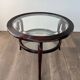 Round mid-century coffee table in walnut with a double top by Paolo Buffa.