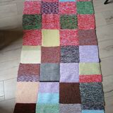Plaid patchwork hand-knitted