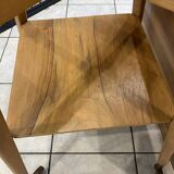 Scandinavian wooden side coffee table with vintage 50s swivel top