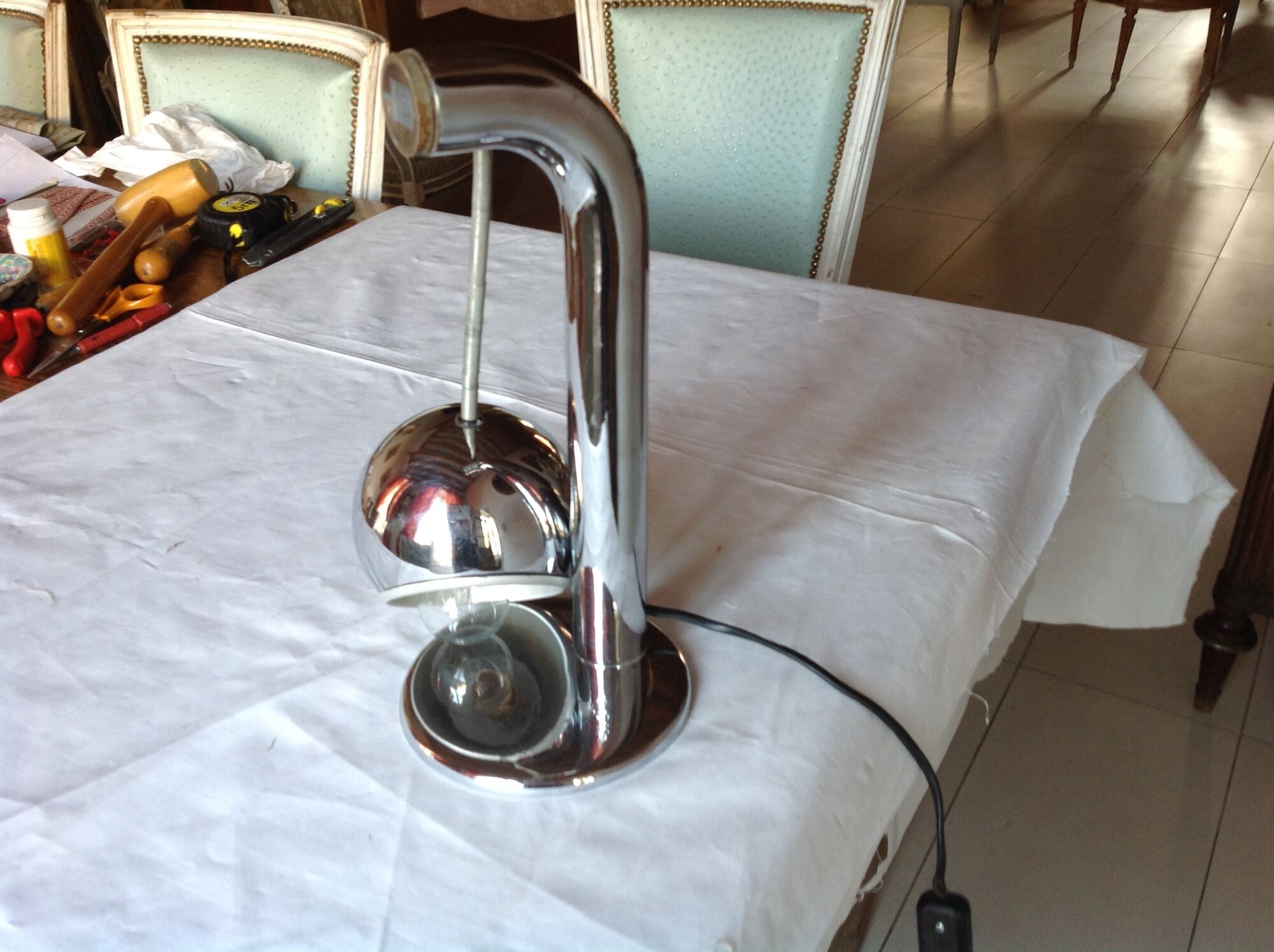Vintage chrome lamp, Girasol model by Fase, 70s