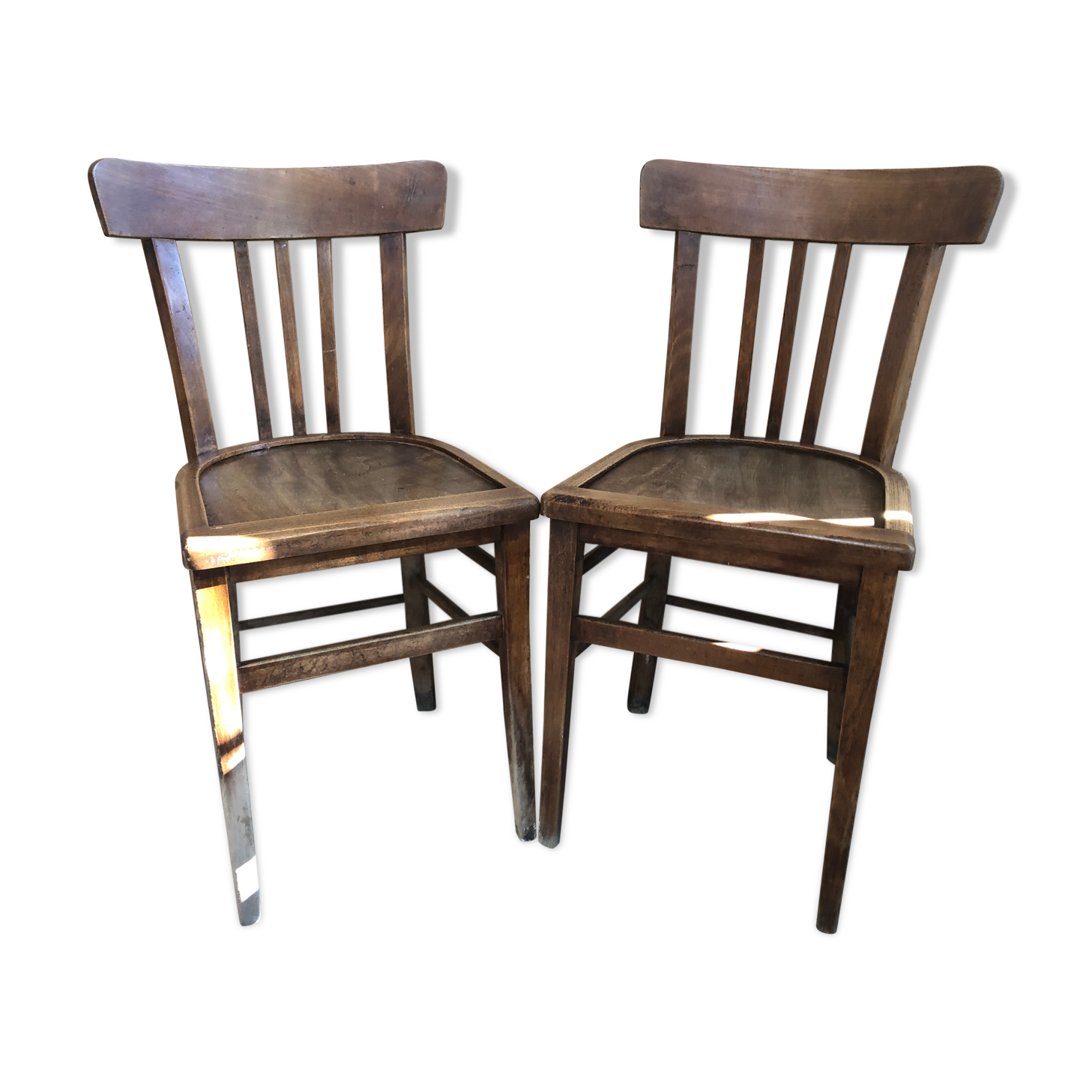 Pair chair bistro vintage wood