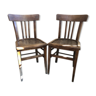 Pair chair bistro vintage wood