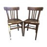 Pair chair bistro vintage wood