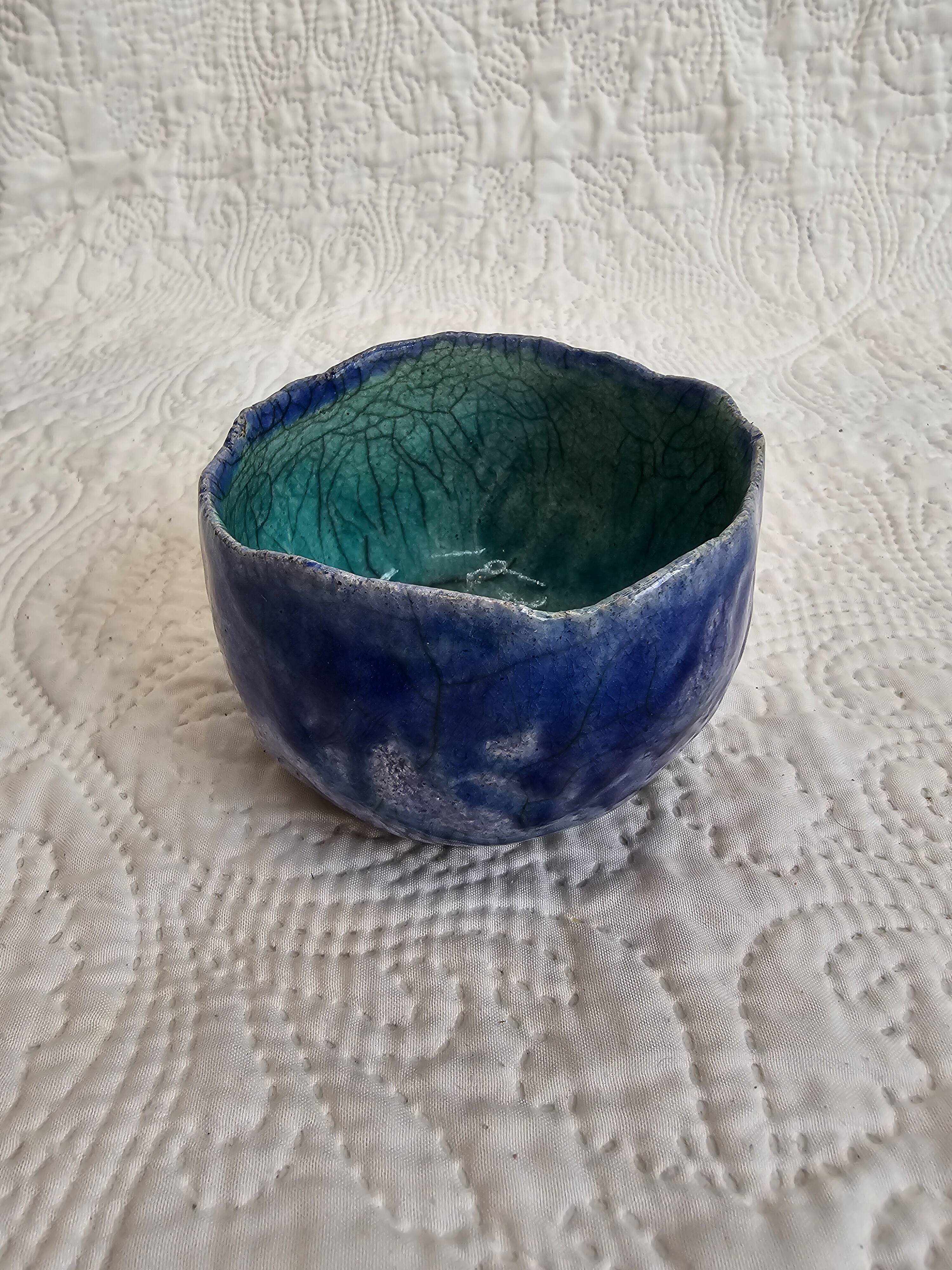 Vintage blue handmade bowl