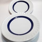 Lot de 5 assiettes à dessert 19,6cm bleues et blanches