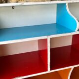 Shelf with wall or wooden lockers