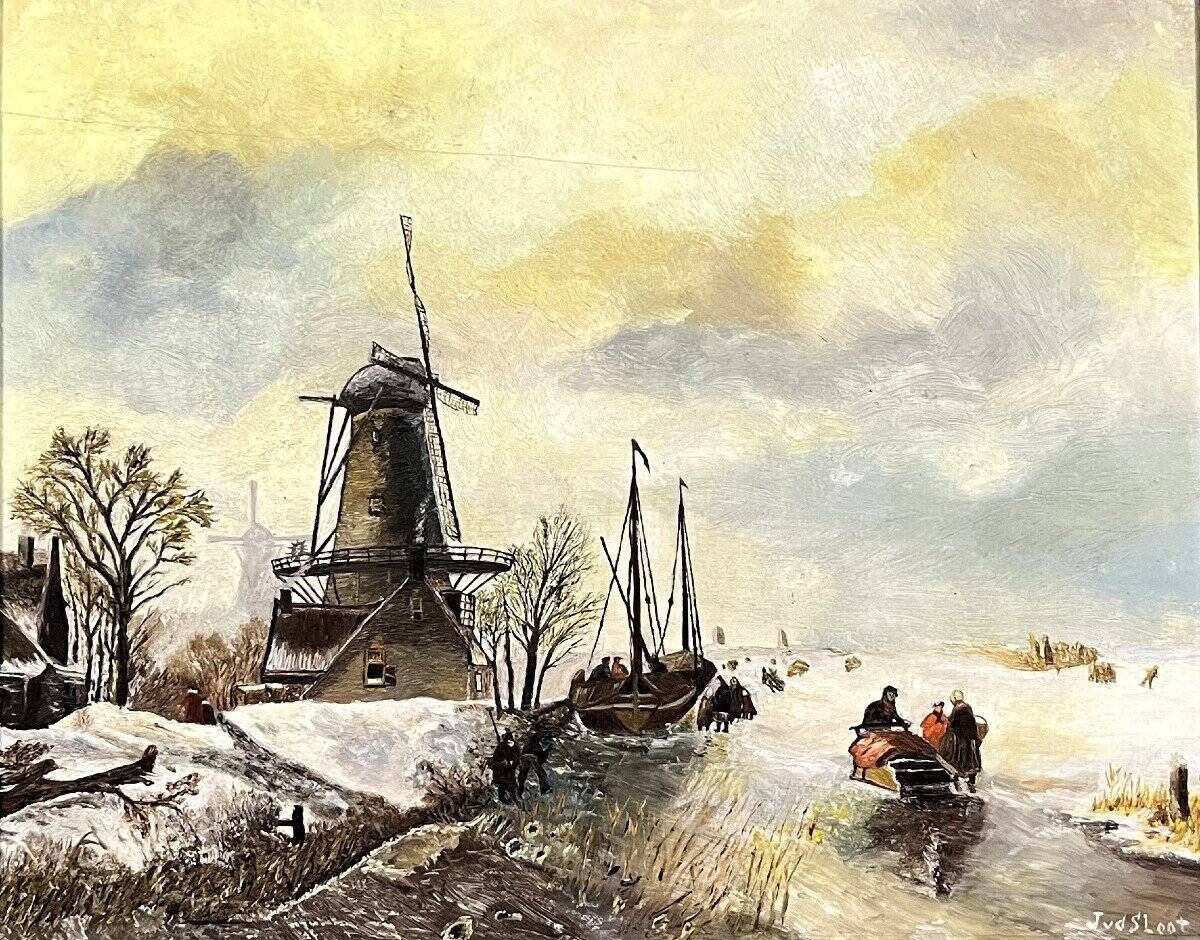 Huile Sur Panneau Paysage Hivernal