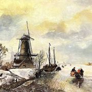 Oil on Panel Winter Landscape