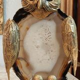 Owl on agate slice