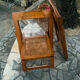 Chaises pliantes bois et cannage