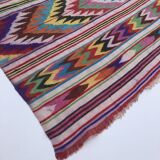 XL Handmade Algerian Berber Ethnic Bohemian Antique Carpet - Area Rug 200x188