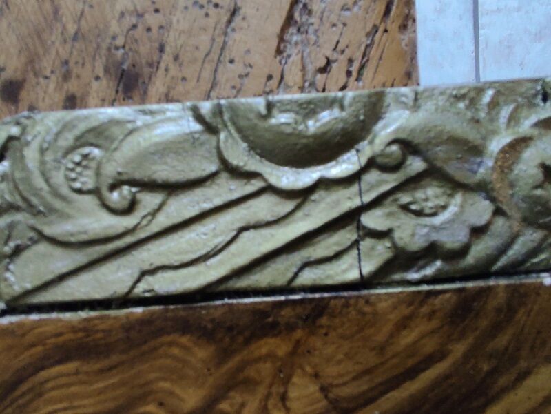 Bevelled mirror chiseled wood art deco gilding dp 112263