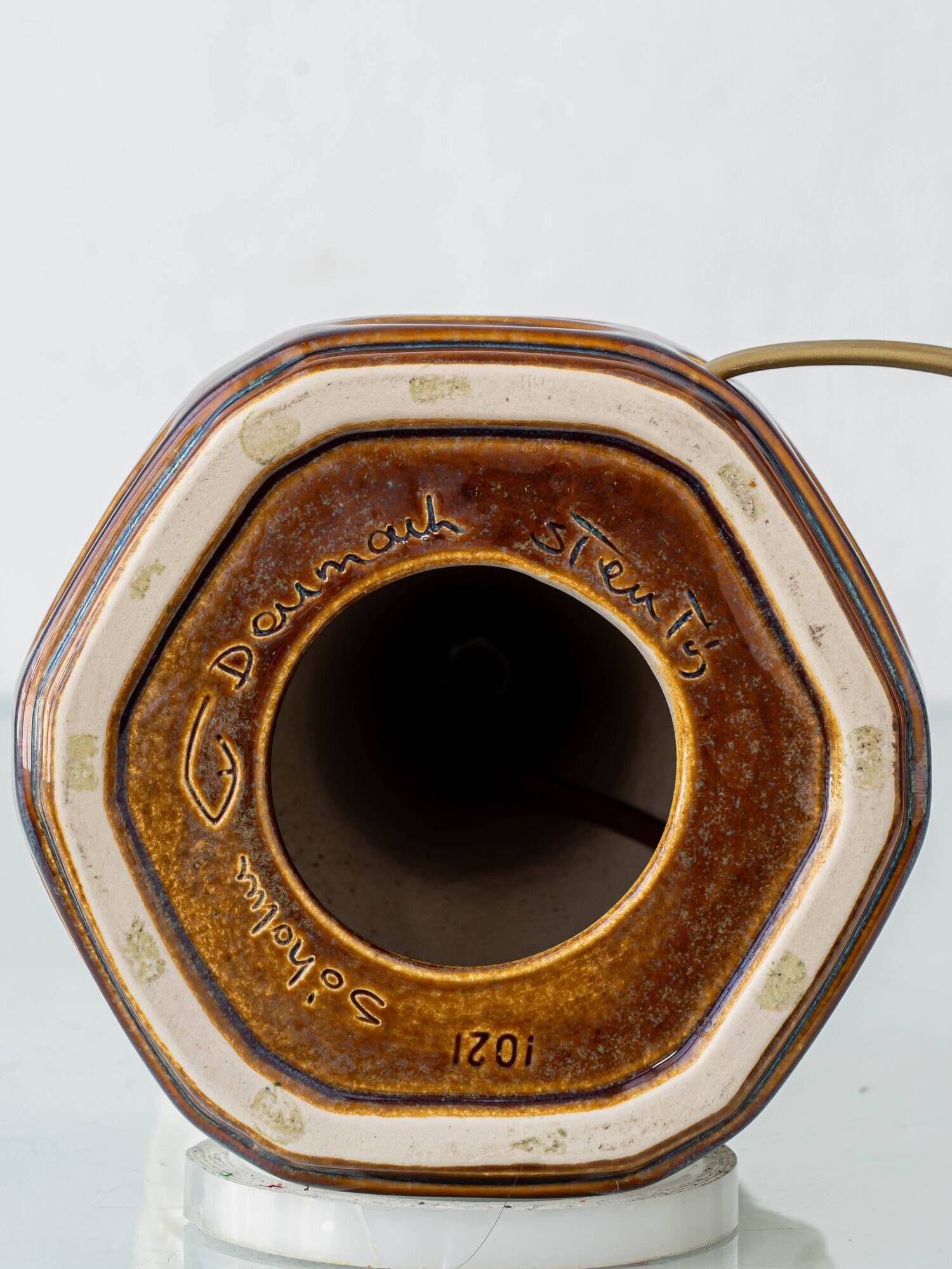 Søholm Danish Modern Stoneware Table Lamp, Brown and Blue Glaze, New Shade
