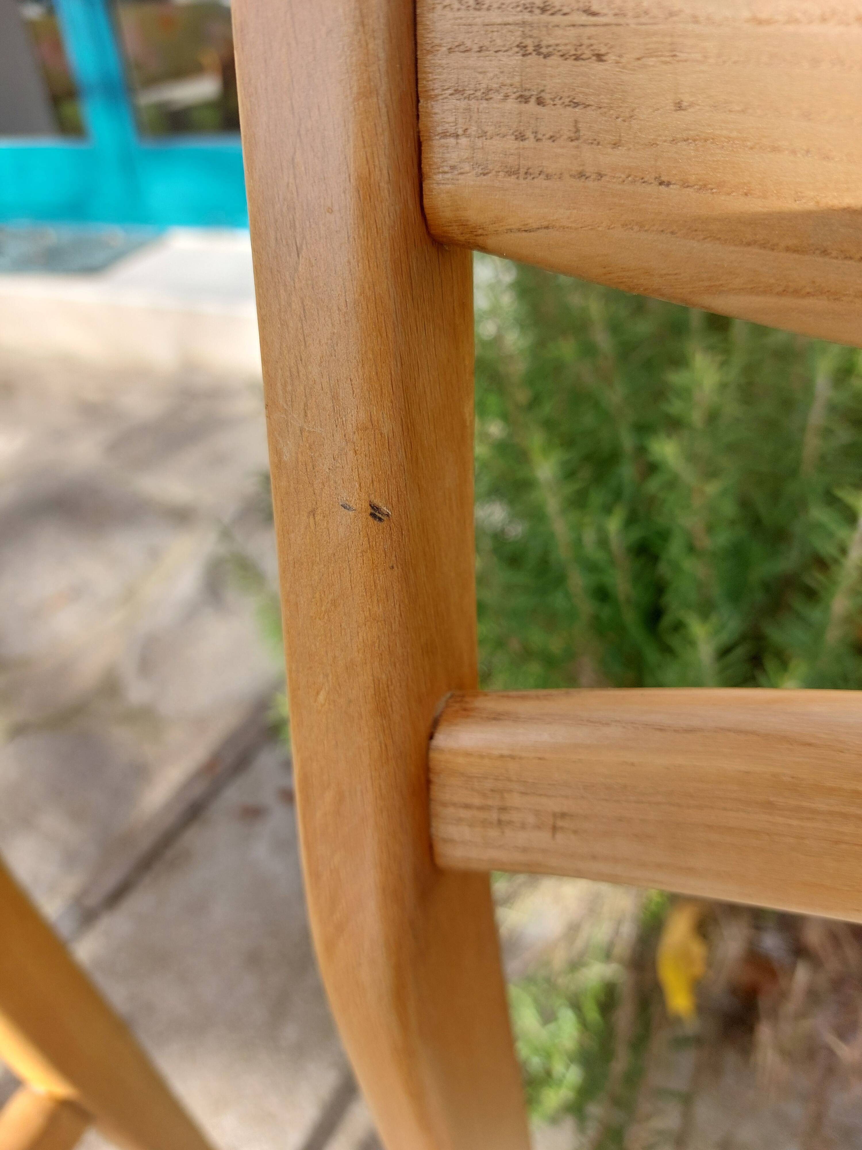 3 Scandinavian-style chairs, light wood and black faux leather