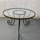 Table basse en fer forgé et plateau en verre