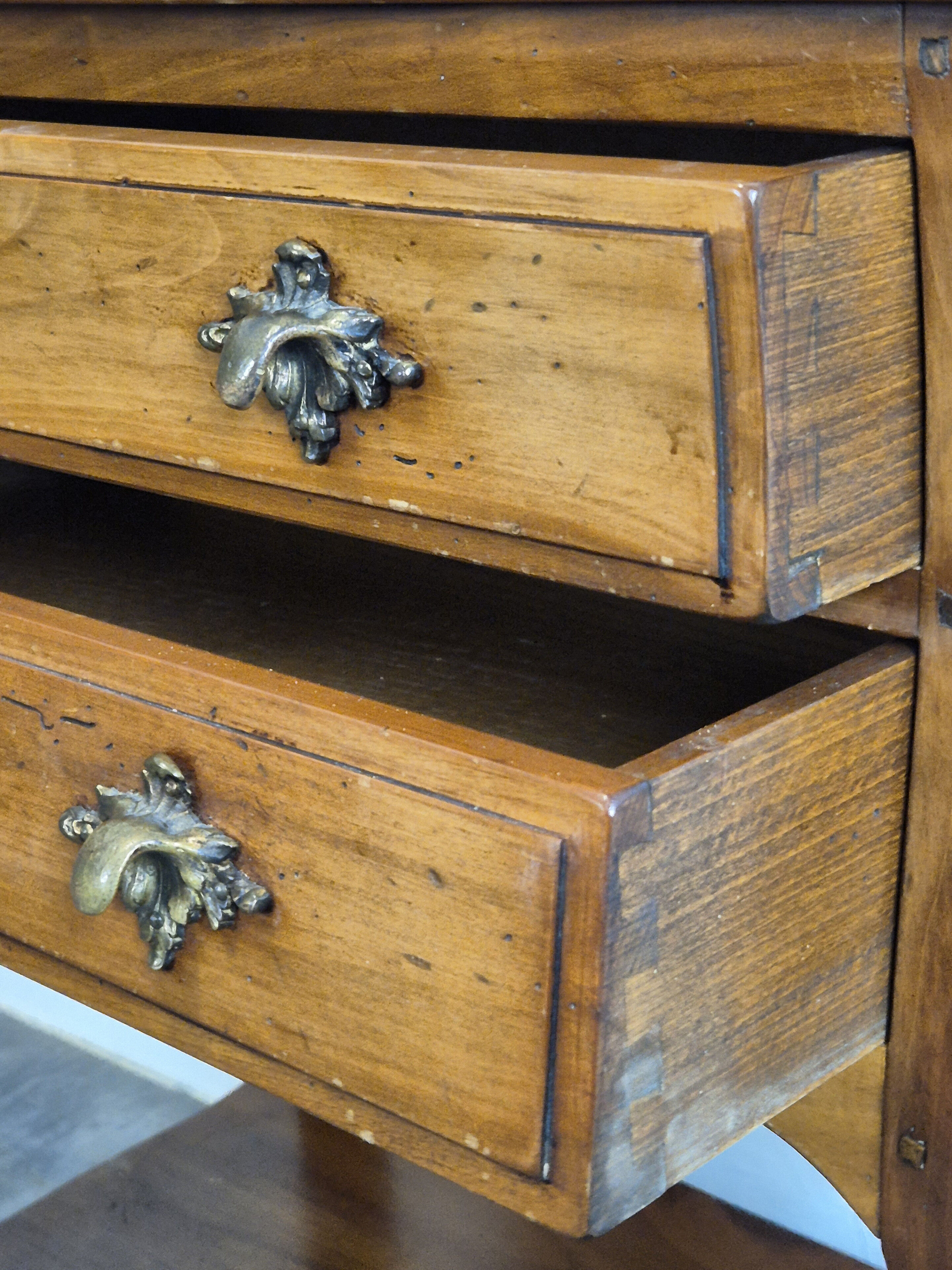 Neo-rustic bedside table in cherry wood