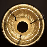 Lampe Bauhaus en verre mercurisé suspension industrielle chromée.