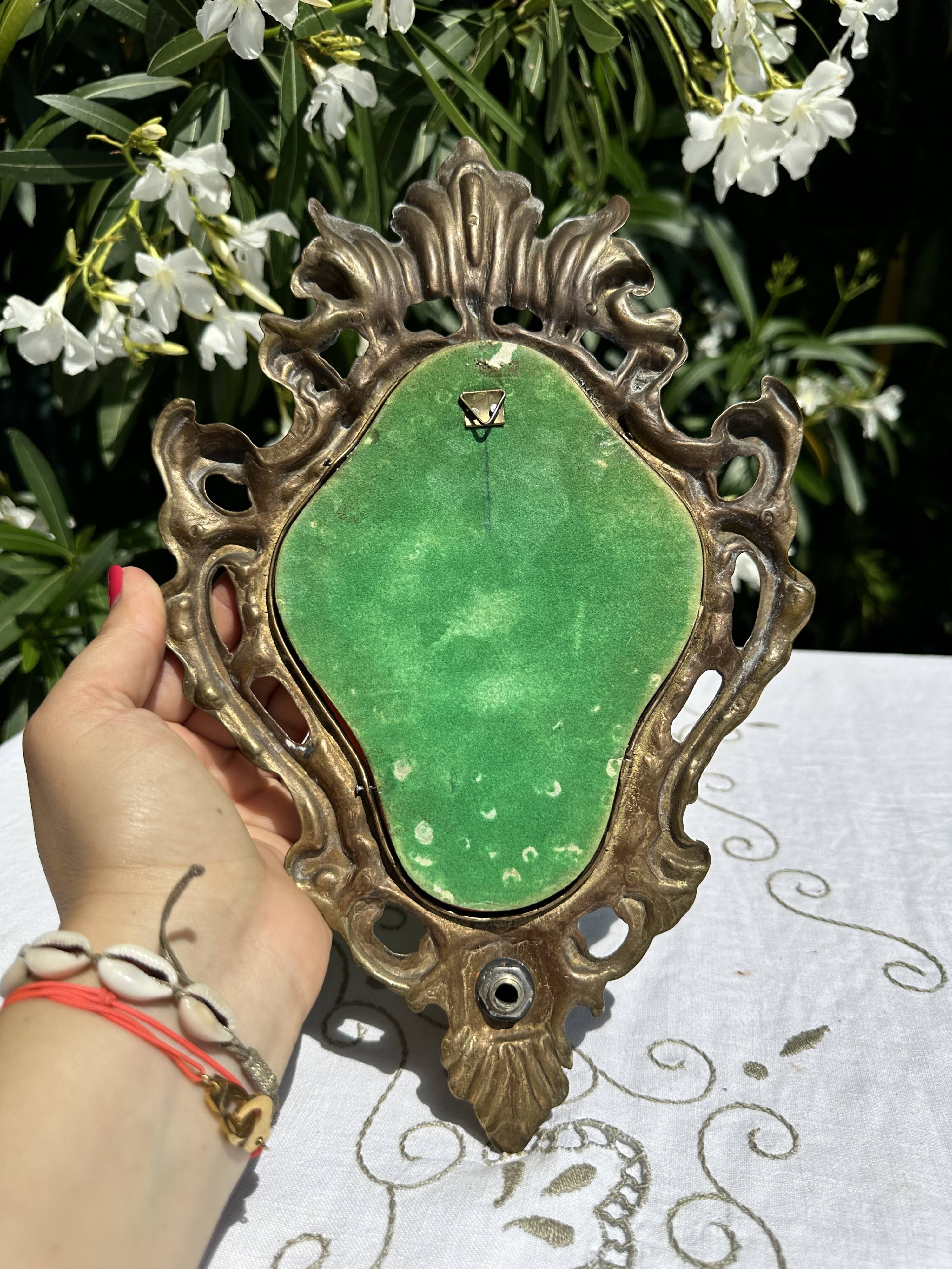 Magnificent Vintage Brass Mirror Candlestick - Baroque - Home Decor