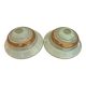 Set of 2 opaline lampshades water green and gold