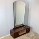 Mirror chest of drawers, flamed birch stained, vintage from the 50s