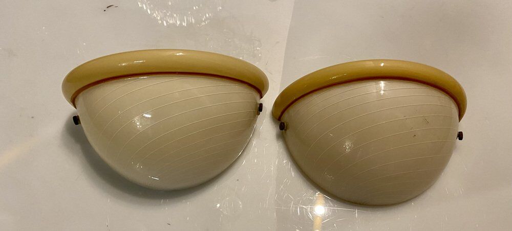 Italian murano glass sconces, 1970